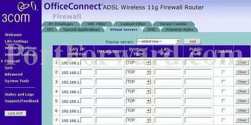 3com 3CRWDR101A-75 port forward