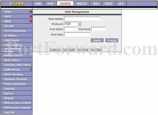 A-Link RR24API port forward