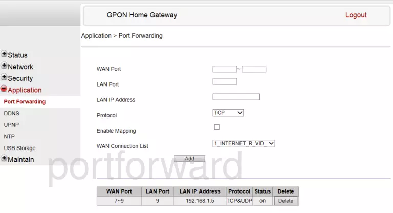 port forwarding