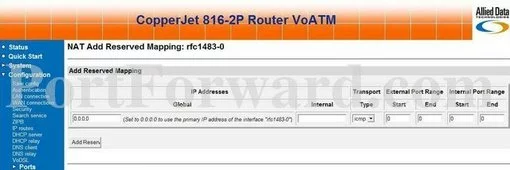 Allied Data CopperJet-816-2P port forward