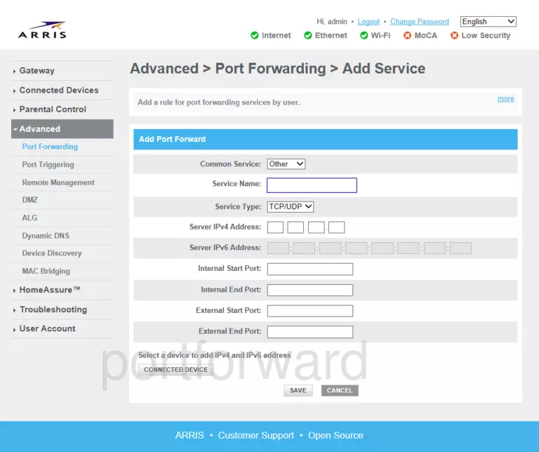 port forwarding