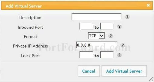 Arris DG860A port forward