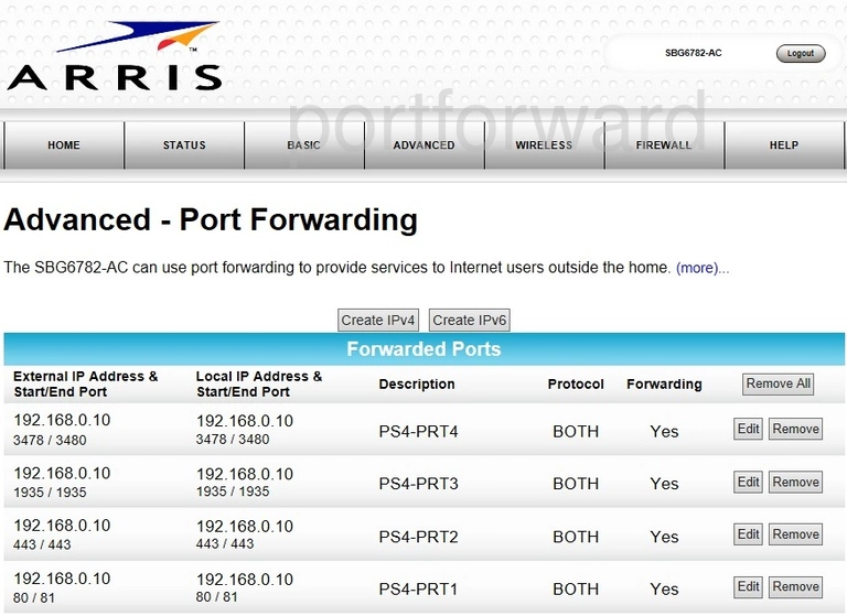 port forwarding nat screenshot