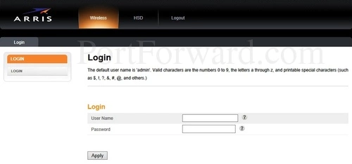 Arris TG2472G Login