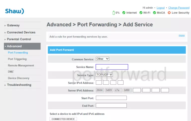 port forwarding