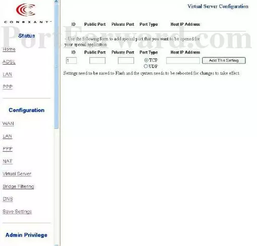 Artnet AR800C2-A04G port forward