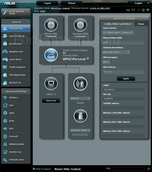 Asus 4G-AC55U Network Map