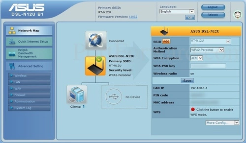 Asus DSL-N12U B1 Network Map