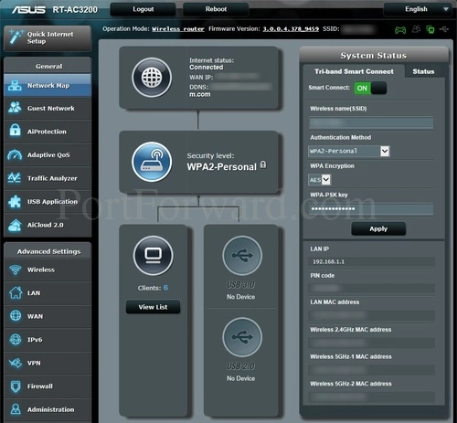 Asus RT-AC3200 Network Map