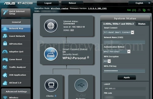 Asus RT-AC5300 Network Map