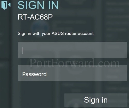 Asus RT-AC68P Login