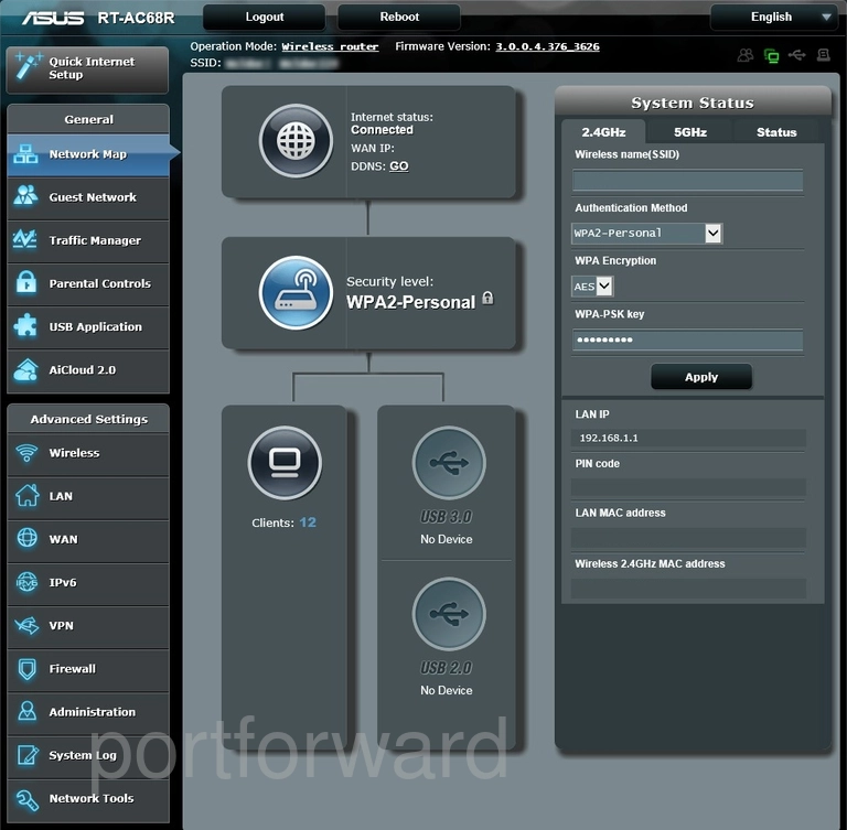 router status mac address internet IP