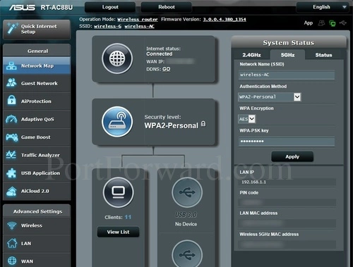 Asus RT-AC88U Network Map