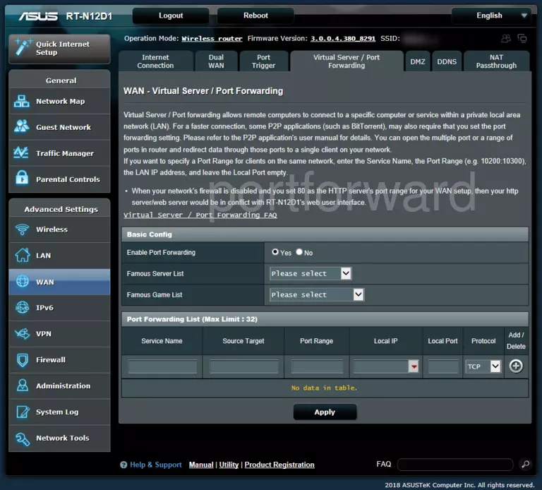 port forwarding