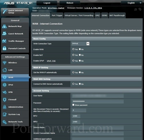 Asus RT-N12E_B1 Internet Connection