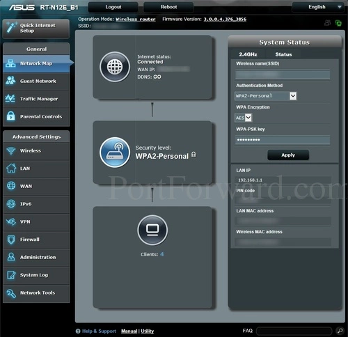 Asus RT-N12E_B1 Network Map