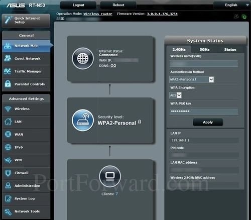 Asus RT-N53 Network Map