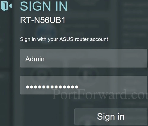 Asus RT-N56UB1 Login