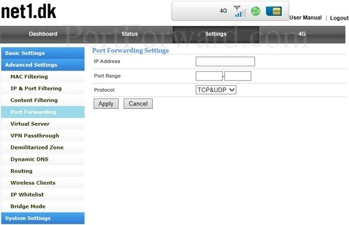 ATEL ALR-U270 Port Forwarding Add