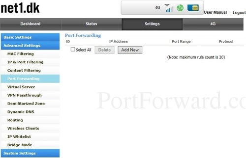 ATEL ALR-U270 Port Forwarding