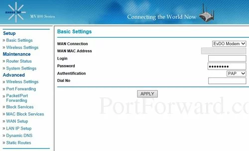 Axesstel MV400 Basic Settings