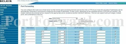 Belkin F5D5630au4 port forward