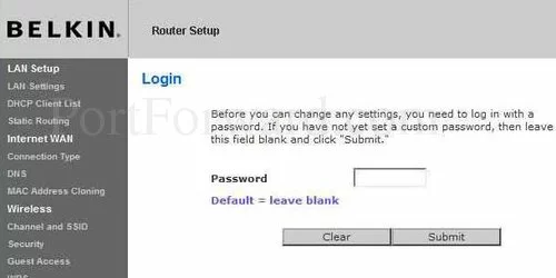 Belkin F9K1112v1 Login