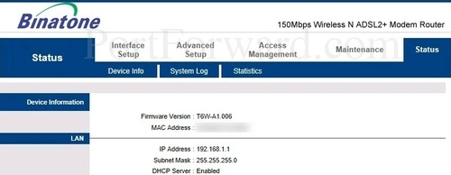 Binatone DT-850W Device Info