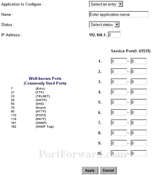 Blitzz BWA721 port forward