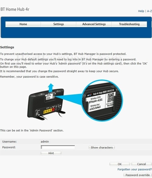 BT Home Hub 4r Login