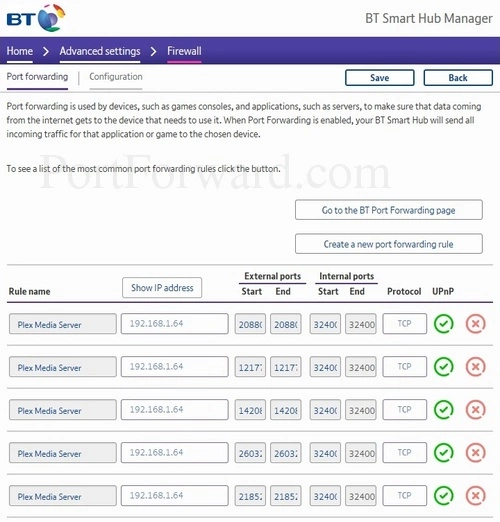 BT Home Hub 6 Port Forwarding