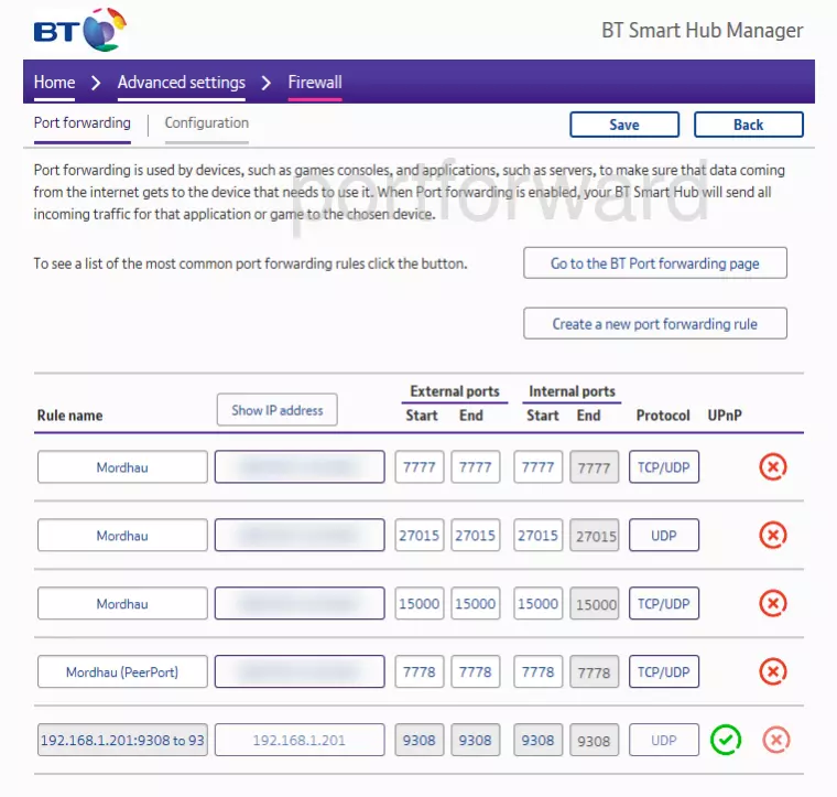 port forwarding