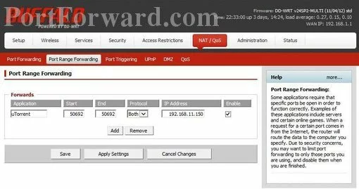 Buffalo WZR-600DHP_DD-WRT port forward