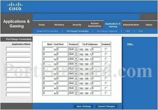 Cisco Linksys-E1200 port forward