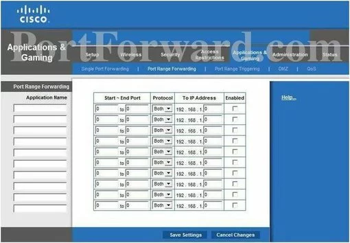 Cisco Linksys-E3200 port forward