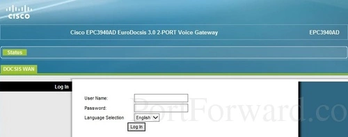 Cisco EPC3940AD Login