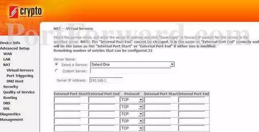 Crypto F360 port forward