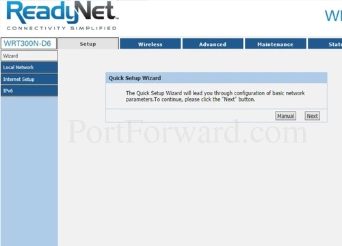 ReadyNet WRT300N Setup Wizard