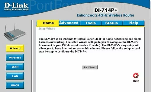 Dlink DI-714+v1.31 Setup Wizard