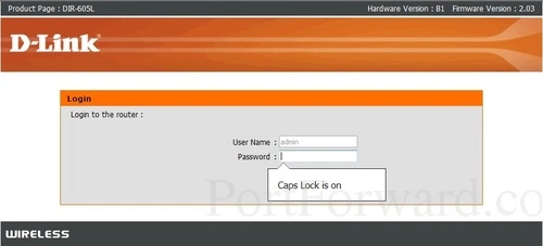 Dlink DIR-605L Login