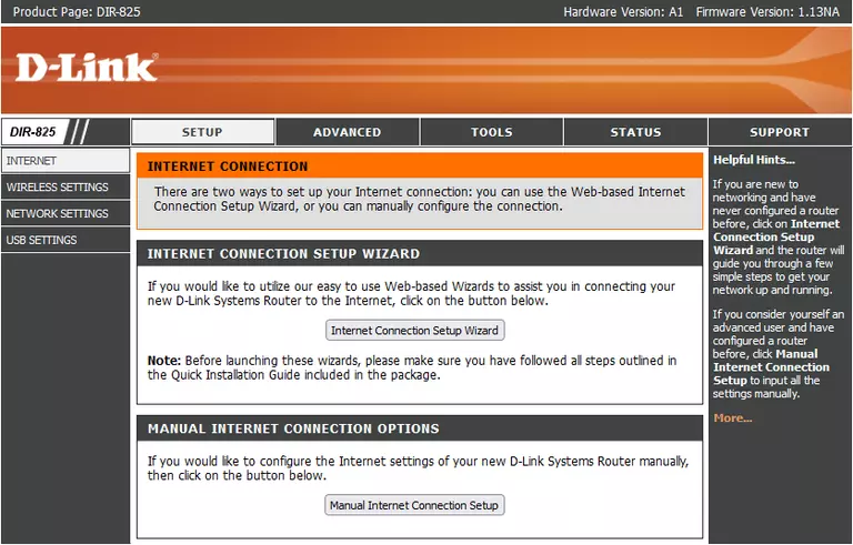 D-Link DIR-825 Internet Setup