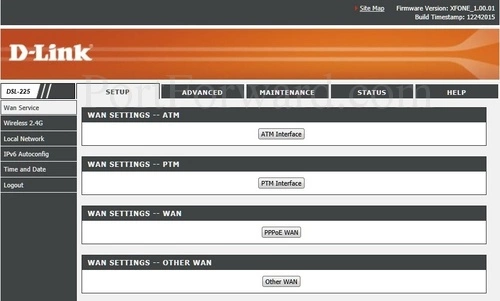 Dlink DSL-225 WAN Service Setup