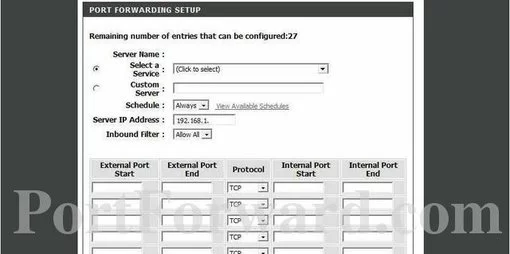 Dlink DSL-2740U port forward