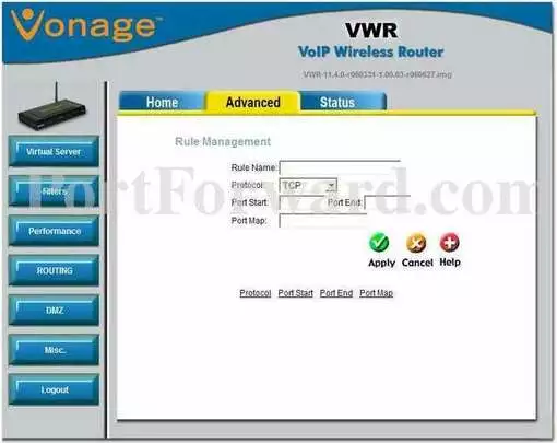 Dlink VWR-VR port forward