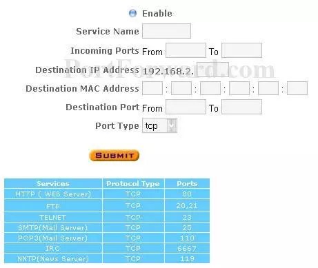 Dell TrueMobile-2300 port forward