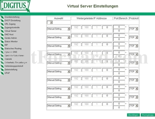 Digitus DN-11004-N2 port forward