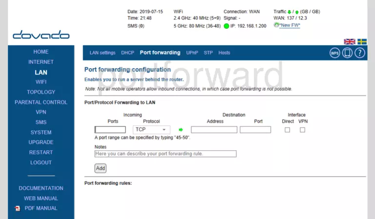 port forwarding