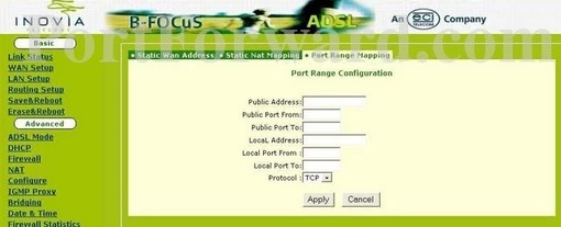 ECI Telecom BFocus-270pr port forward