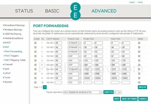 EE Bright Box 2 Port Forwarding