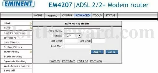 Eminent EM4207 port forward